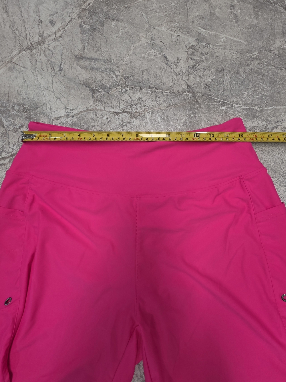 High-Waist Athletic Shorts in Fuchsia Pink With Built In Lining - Picture 5 of 6